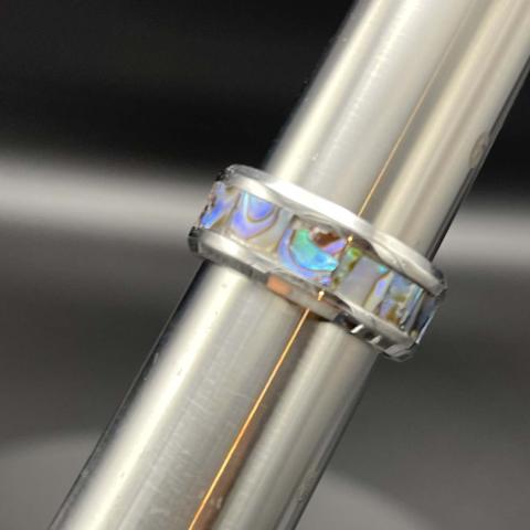 8mm SS Abalone Size 7 Ring