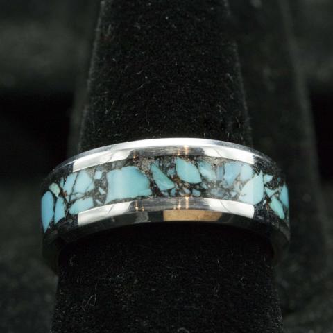 8mm SS Turquoise Size 8 Ring