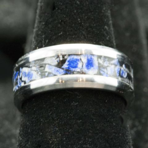 8mm SS Lapis Size 7 Ring