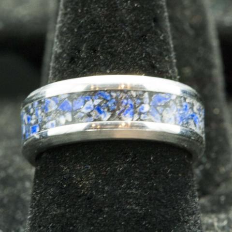 8mm SS Lapis Size 8 Ring