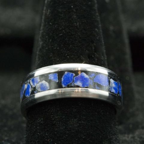 8mm SS Lapis Size 9 Ring