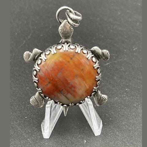 Sterling Silver Petwood Turtle PENDANT